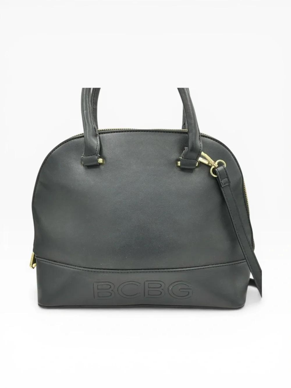 BCBG Black Dome Satchel with Detachable Crossbody Strap
